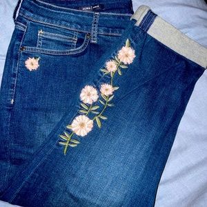 NYDJ Alina Ankle Cuffed Embroidered Jeans